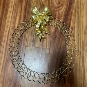 Vintage Holiday Christmas Card Wreath with Bow